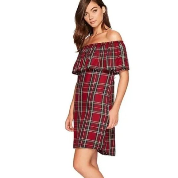 Sanctuary Stella Tartan Red Plaid Dress - Picture 1 of 7